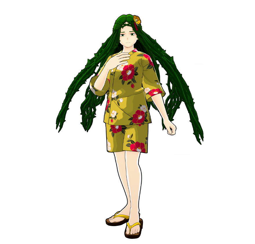 塩崎茨のお祭り浴衣衣装
あまり着ない服装なので少し落ち着かない様子
