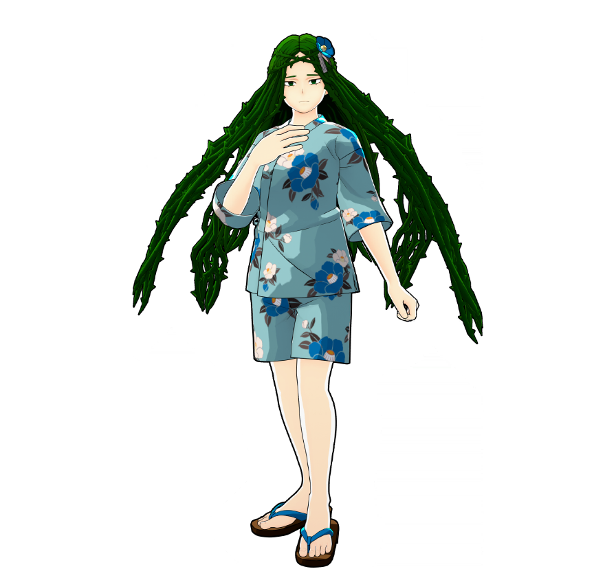 塩崎茨のお祭り浴衣衣装
あまり着ない服装なので少し落ち着かない様子
