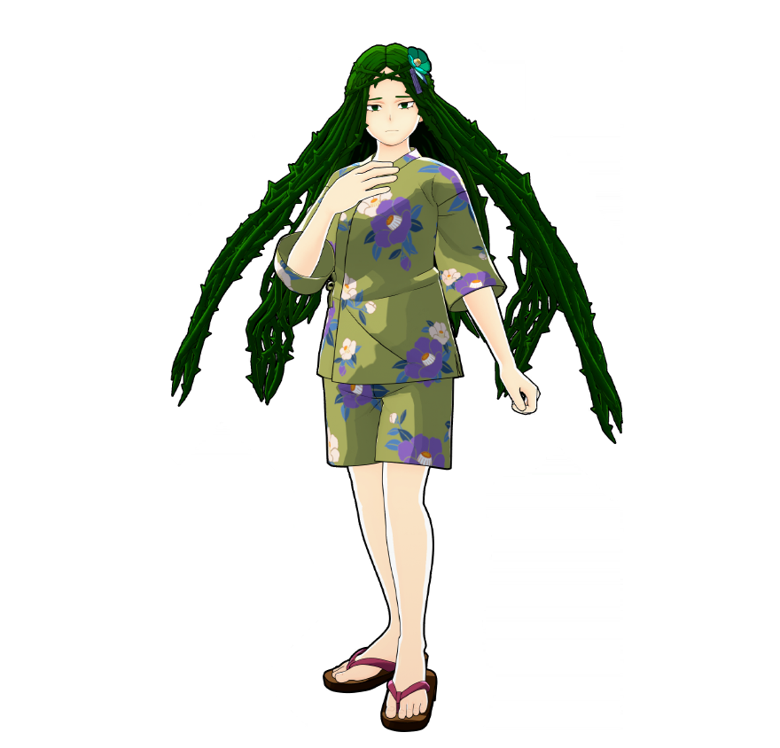 塩崎茨のお祭り浴衣衣装
あまり着ない服装なので少し落ち着かない様子